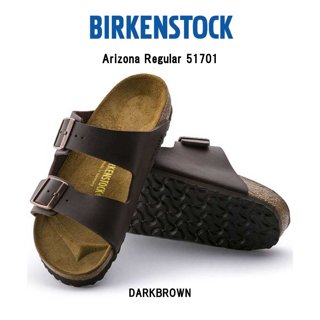 BIRKENSTOCK アリゾナ サンダル ストラップ 定番 ビルコフロー ダークブラウン スリッパ ユニセックス ビルケン レギュラー 51701
