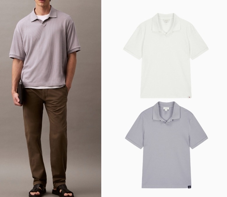 Open Collar Polo T-Shirt (4RB282G)