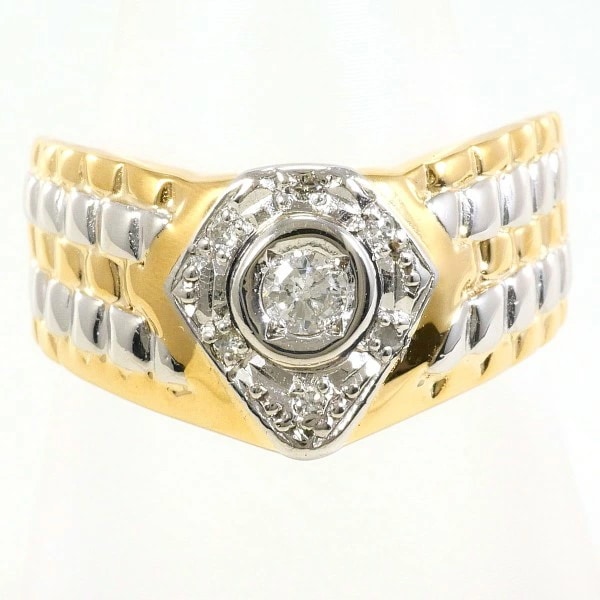 PT900 プラチナ リング 11号 ダイヤ 0.09 0.04 カード鑑別書 ジュエリー 中古