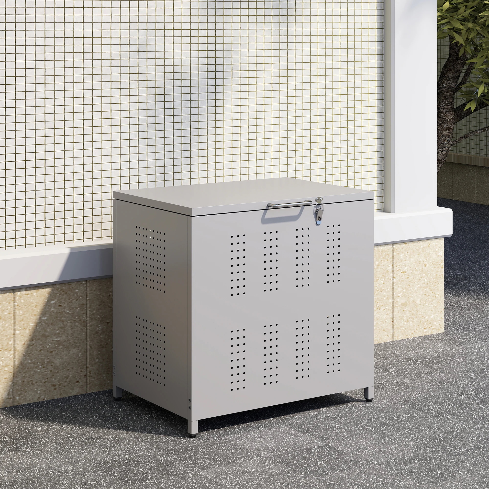 【320】屋外ゴミ収納庫 ゴミ箱 屋外 ゴミ収集ボックス ごみ集積所 大容量 カラスよけ 野良猫対策 ゴミ荒らし防止 庭用可能 容量160L