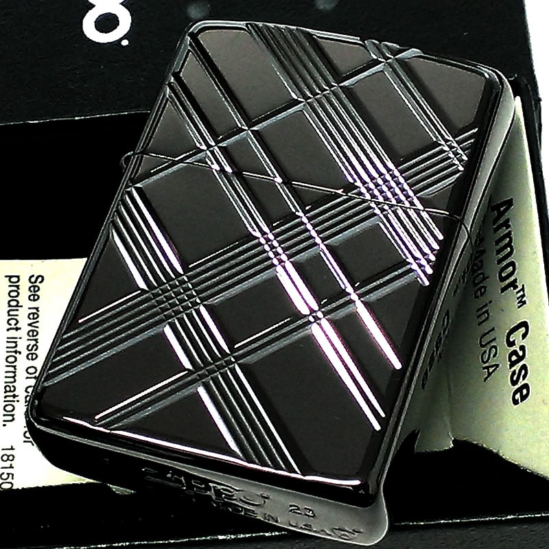 ZIPPO 限定100個生産 ジッポ ライター アーマー ダイヤモンドX V刃彫刻 重厚 ブラックニッケル 両面加工 クリスマス 黒 かっこいい おしゃれ メンズ ギフト