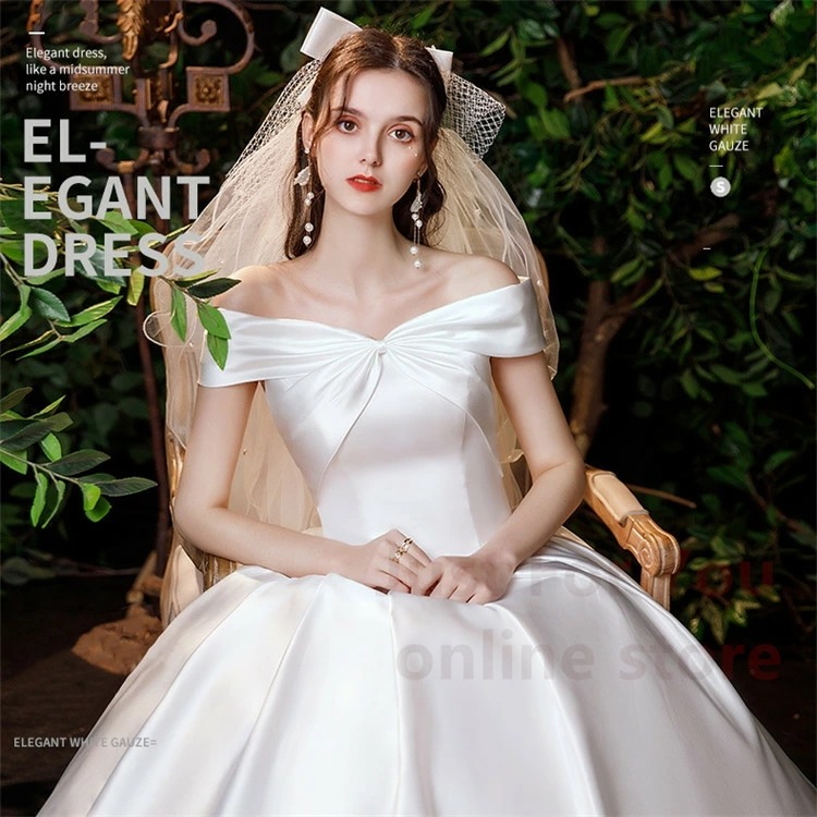 ウェディングドレス シンプル 白 ホワイト ウエディングドレス 床付きタイプ Aライン ドレス 花嫁ドレス 二次会 二次会ドレス ウエディング ウェディング 結婚式 花嫁 編み上げ 二次会 ウエディン