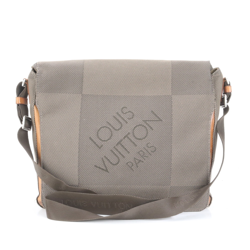 ダミエ ジェアン メサジェ M93030 レザー×キャンバス ショルダーバッグ 斜め掛け メッセンジャー ビジネス 通勤 トート A4 メンズ EEE CP32-3 中古