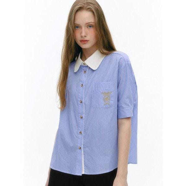 カラ―配色ストライプ半袖シャツ(MAFBSH09MSB) 9,782円