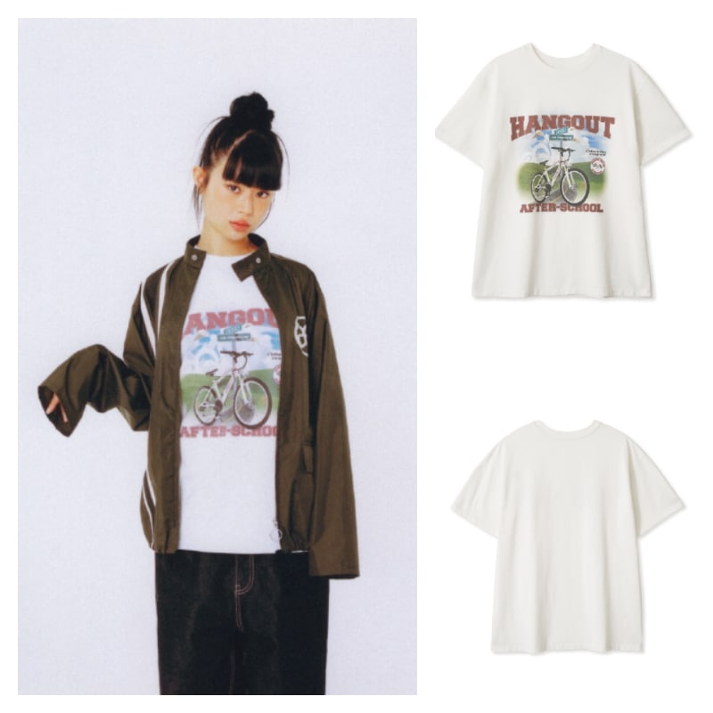 【aeae】 BICYCLE T-SHIRTS : WHITE