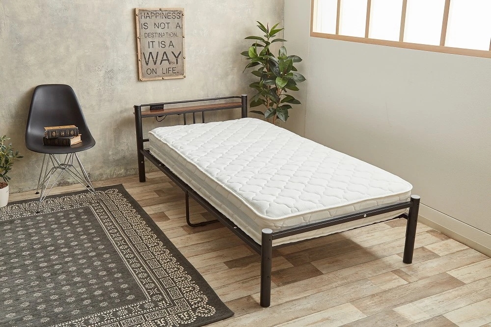 (ダブル)高密度アドバンスポケットコイルマットレス　マットレス　ポケットコイルマットレス　ダブル　快眠　ホワイト