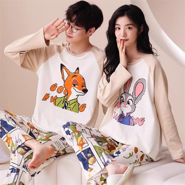 キャラクター ペアパジャマ ルームウェア ペアルック カップル パジャマ レデイース メンズ 寝巻き 男女セット 結婚祝い お揃い 部屋着