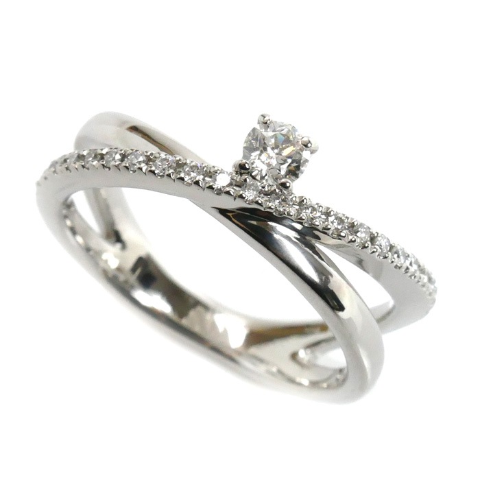 フェスタリア Pt950プラチナ ダイヤモンド リング・指輪 ダイヤモンド0.123ct/0.11ct 10号 5.9g レディース 中古 59,800円