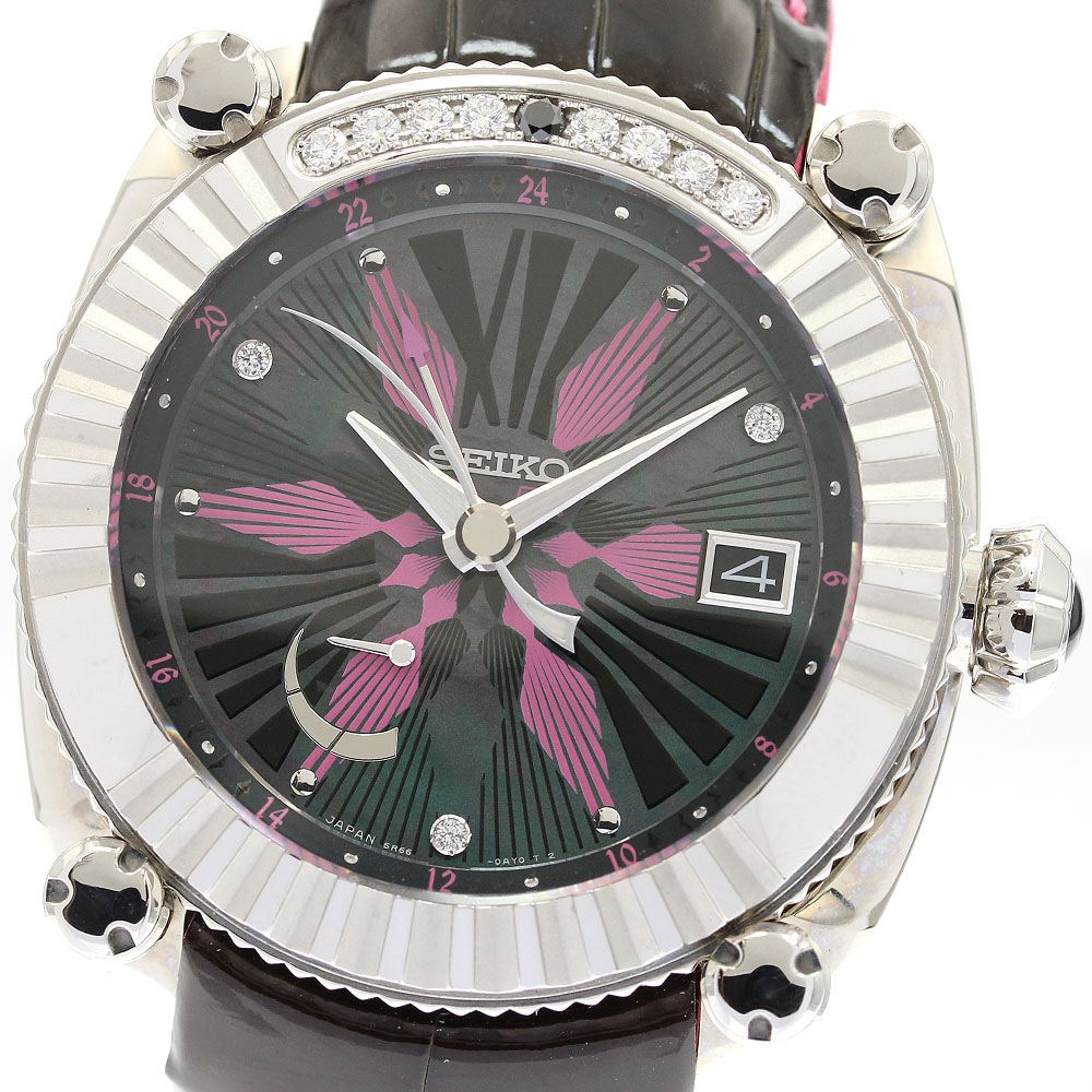 セイコー SEIKO SBLA099/5R66-0BF0 ガランテ ライムライト 50本限定 GMT スプリングドライブ メンズ 良品 _900692【中古】