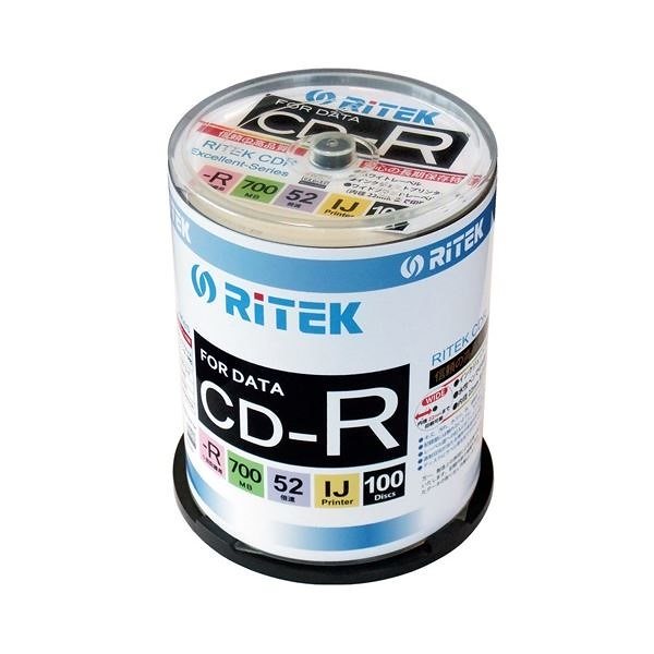 （まとめ）Ri-JAPAN データ用CD-R 100枚 CD-R700WPX100CK C[x2]