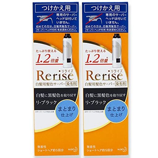 セット販売 花王 リライズ 白髪用髪色サーバー リ・ブラック まとまり仕上げ つけかえ用 (190G)×2個セット 付け替え用 染毛料 無香性