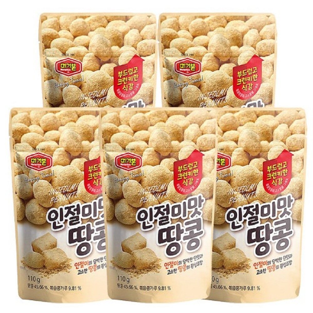 韓国-K MEAL-モゴボン きな粉餅ピーナッツ 110gx5個 甘い 高所クランキー きなこおやつ お酒の肴 キャンプ-K FOOD渡韓ごっこ