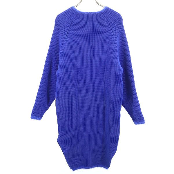 長袖 ニット ワンピース F ロイヤルブルー レディース
