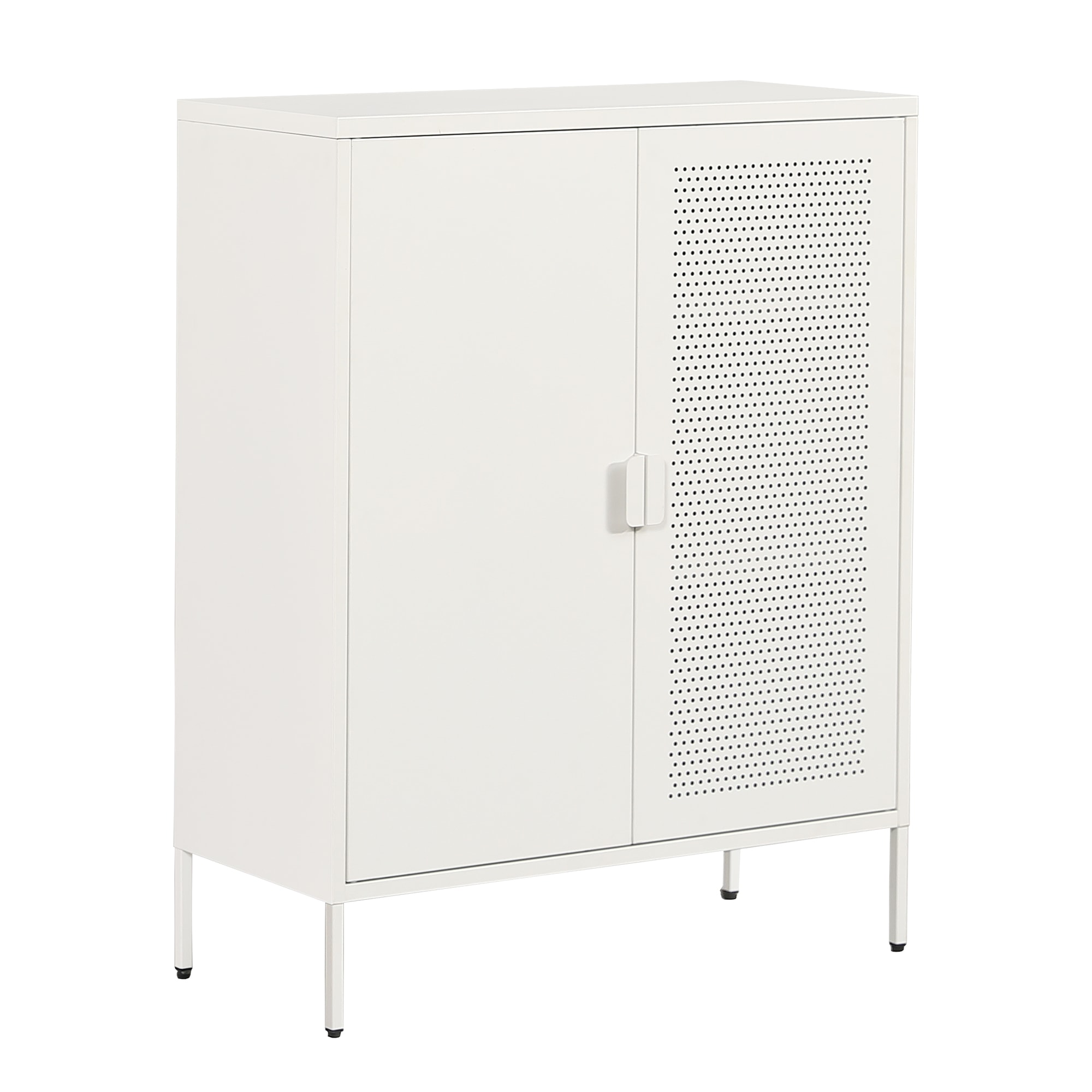 【国内発送】941キャビネット スチール サイドボード ドア付き 両開き 可動棚付き メタル コンパクト 高め 金属製 おしゃれ リビング モダン 棚 スチールチェスト 書類 韓国インテリア 扉 金属