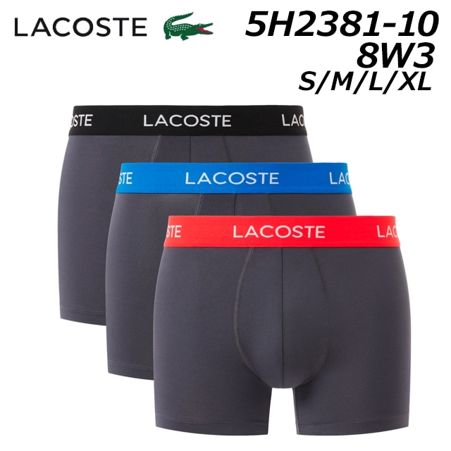LACOSTE 5H2381-10 3パックマイクロファイバートランクショーツ メンズ アンダーウェア・ルームウェア ギフト 下着 返品・交換不可