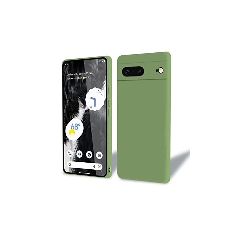 Google Pixel 7 ケース シリコン スリム ピクセル 7 カバー 超薄型 衝撃吸収 軽量 米軍MIL規格 ワイヤレス充電 指紋防止 ストラップホール付き （サボテングリーン）