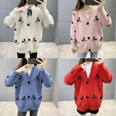 【2個買うと1個無料】新入荷 ファション ディズニー ミッキー ニット カーディガン セーター コート レディース31