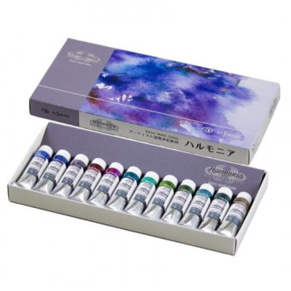 クサカベ ハルモニア 透明水彩絵具 12色セット