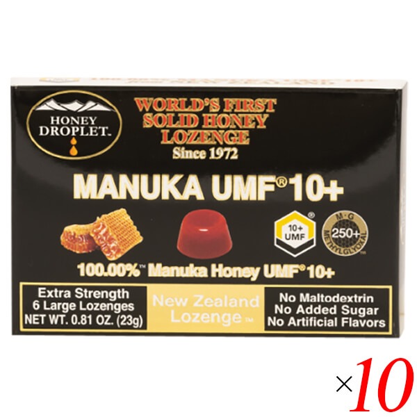 マヌカハニー キャンディ のど飴 ハニードロップレット マヌカハニーUMF10 （のど飴）18g/6粒 10個セット ハニージャパン