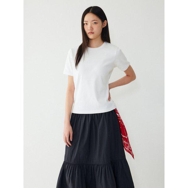 エッセンシャル リブ スリムフィット 半袖 Tシャツ_ホワイト 91F6222783