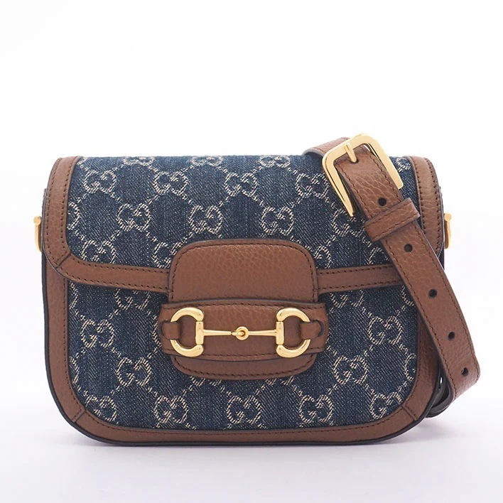 【新品同様】グッチ ホースビット1955 2WAY シェリーライン ゴールド金具 GGキャンバス レディース 【ショルダーバッグ】