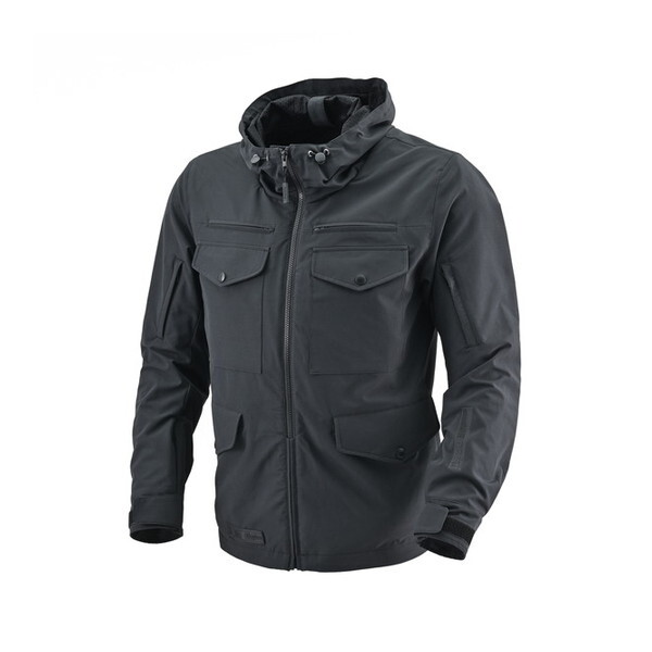 D49716 (Daytona) バイク用 ジャケット 春秋 CE規格 ソフトプロテクター付属 ストレッチ 撥水 タクティクールパーカー DJ-022 ブラック Sサイズ