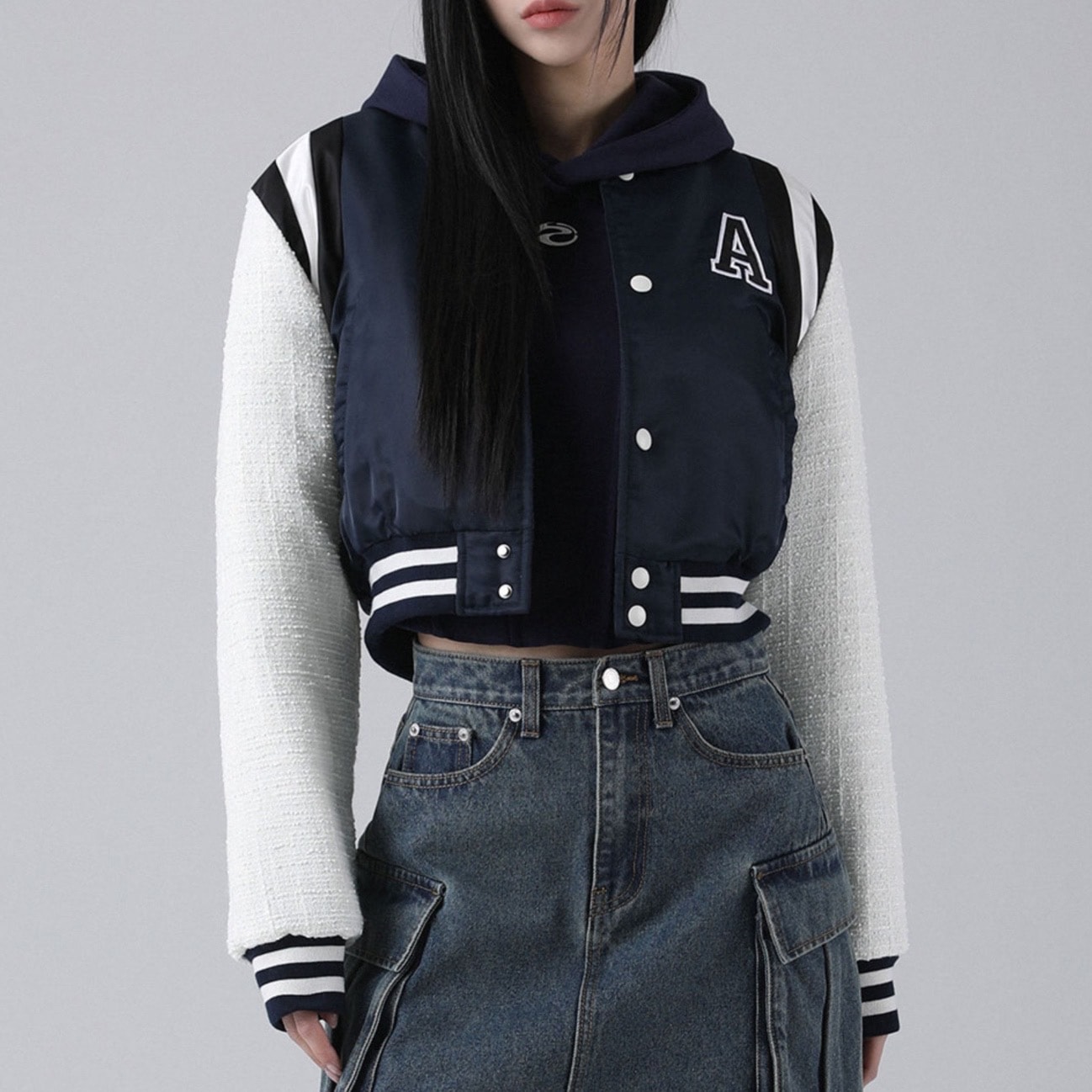 ブルゾン AVANDRESS Atlantis Marine Crop Varsity Jacket NAVY Atlantis Marine Crop Varsity Jacket NAVY ジャンパー・ブルゾン