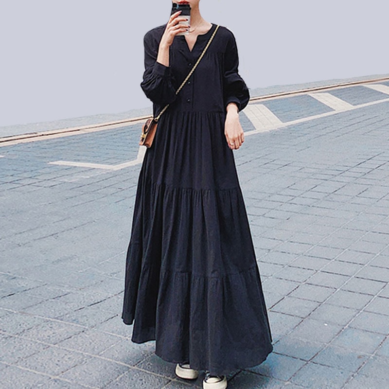 【着た瞬間即お洒落見せ！】 ティアード Aラインマキシ ワンピース