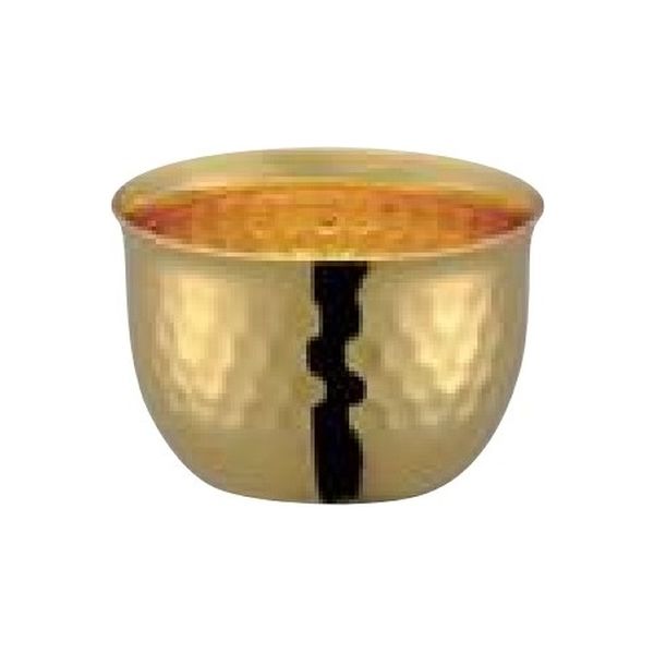 華　ぐいのみ　60ml　槌目　金メッキ