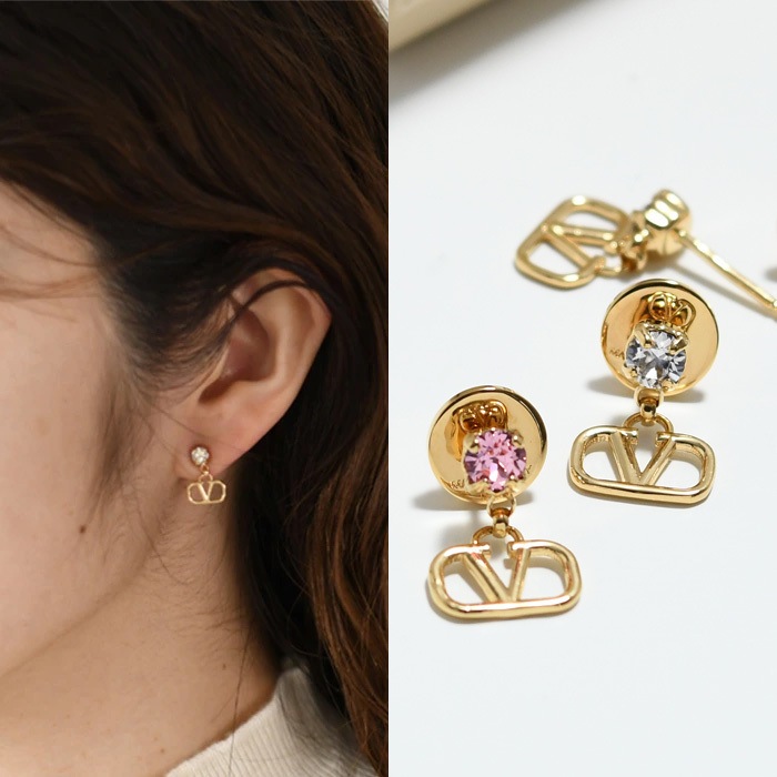 ピアス アクセサリー Vロゴ メタルピアス WJ0H29YCW レディース ジュエリー エレガント スワロフスキー 人気 おすすめ