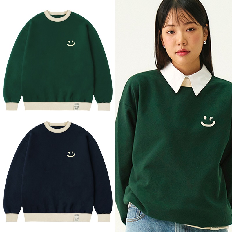 [UNISEX] Small drawing color blocking man to man_2ccolor