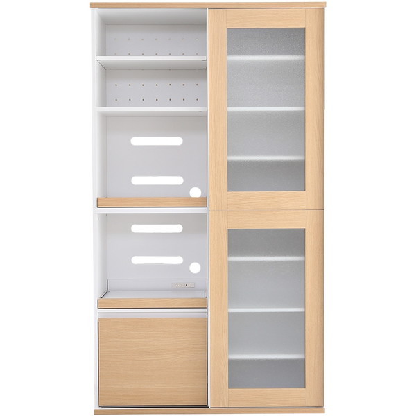 ホームテイスト SGDL-18100 ガラス引戸食器棚 Lepre-ルプレ- ナチュラル メーカー直送