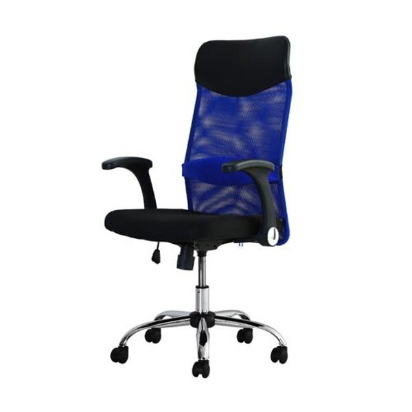 Netforce SSP-HU-W-BL ブルー S-shape(エスシェイプ) オフィスチェア ハイバック 可動肘 メーカー直送