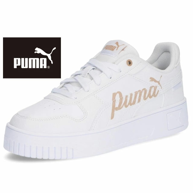 プーマ レディース 厚底 スニーカー キャリーナ ストリート ローカット 紐靴 カジュアルシューズ 02 ホワイト/ライトサンド 400275