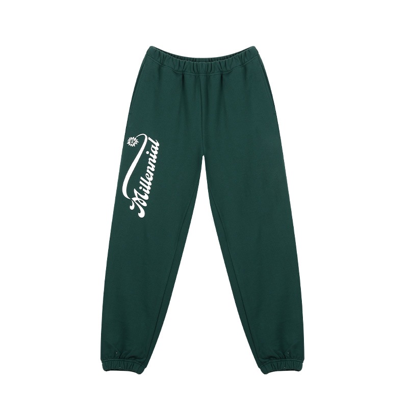 Millenial Flower Jogger Pants - GREEN
