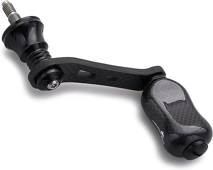 42mm リール ハンドル 21mm ノブ 搭載 シマノ ダイワ スピニングリール 通用ライトゲーム 渓流釣りGourd Series 747( ブラック)