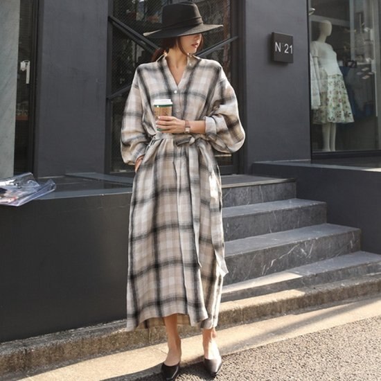 【取寄：納期2週間】シャツワンピース レディース 春秋 長袖 シャツ ブラウス ワンピ ロング丈 韓国 大きいサイズ シャツワンピース レディース 春秋 長袖 シャツ ブラウス ワンピ ロング丈 韓国