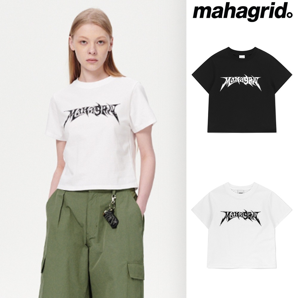[mahagrid] FLAME LOGO CROP TEE