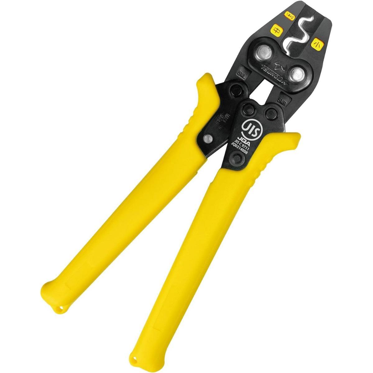 ツノダ 圧着工具 リングスリーブ用 電気工事技能試験必携工具 TP-RS JIS コンパクト 仮押え可能 軽量 両面カラーマーカー付