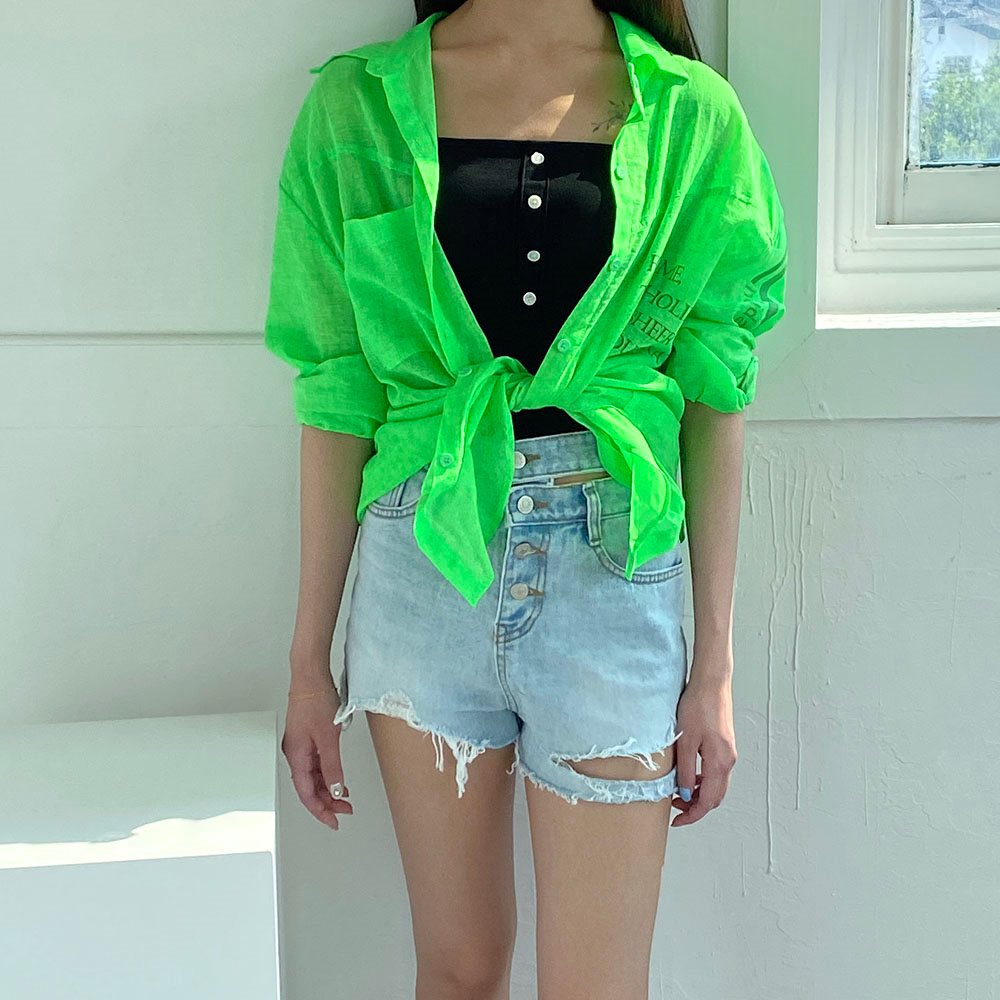 クールリネン高品質ルーズフィットロングシャツ