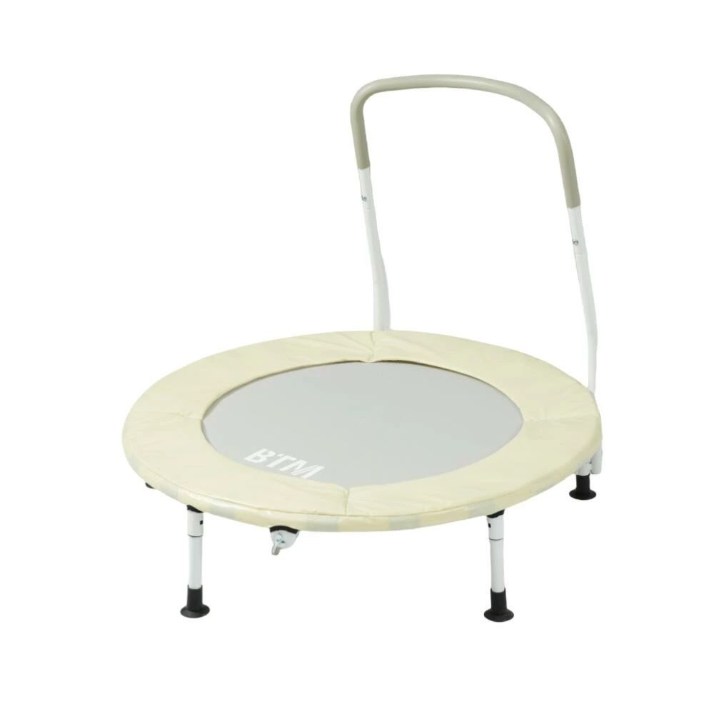 営业促进 2025年新作のトランポリン BTM 補助手すり付き カバー 手すり取り外し可能 ベージュ耐荷重50kg 91*78cm ゴム ダイエット器具 健康器具 おもちゃ エクササイズ フィットネス