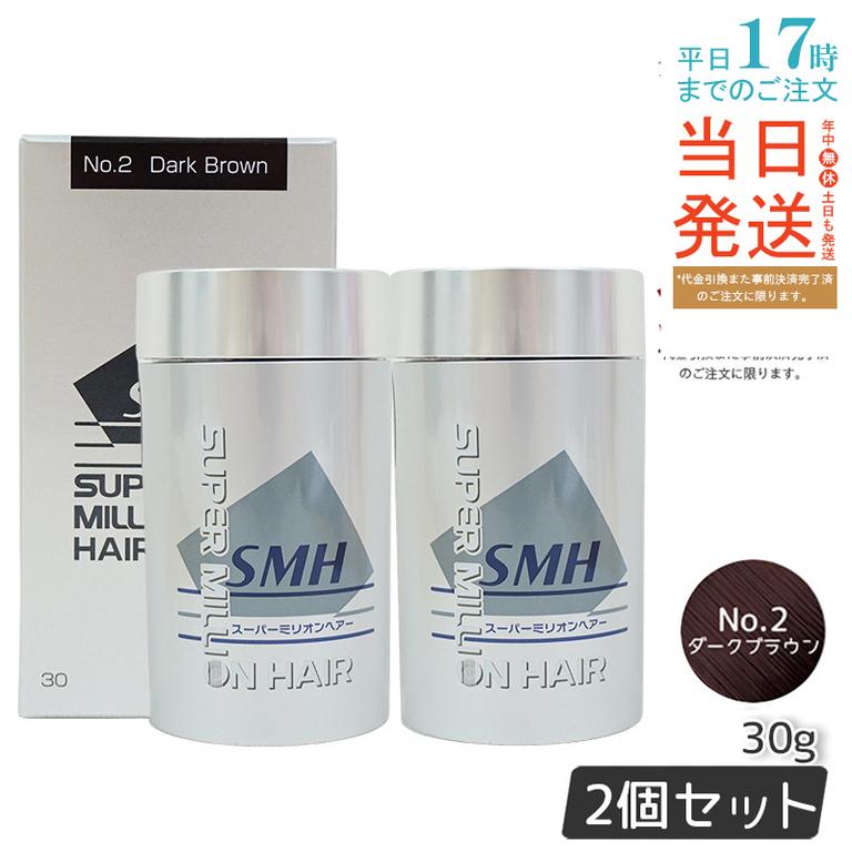 【2個セット】 ルアン スーパーミリオンヘアー 30g No.2 ダークブラウン 髪 頭 薄毛隠し 薄毛 分け目 つむじ ボリューム ふりかけ