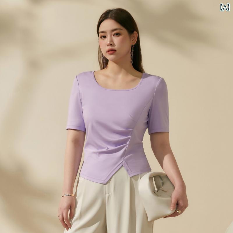 レディース 大きめサイズ 婦人服 トップス カットソー Tシャツ カジュアル シンプル おしゃれ ぽっちゃり 夏