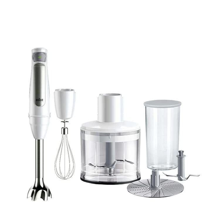 ブラウン ハンドブレンダー マルチクイック7 MQ7035IGWH 簡単操作 時短 離乳食 下ごしらえ スムージー スープ つぶす 混ぜる 泡立て きざむ みじん切り 氷 大根おろし 1台6役 ハイパ