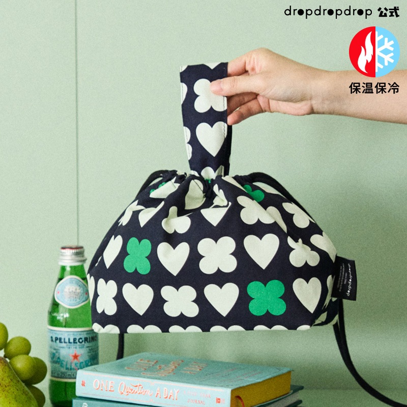 【dropdropdrop】ディリーバッグラッキーハーティブラックベリー / ディリーバッグ / ランチバック/保冷バッグ