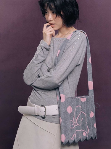 JOSEPH&STACEY公式 ニットバッグ Lucky Pleats Knit Crossbody M Dot My Melody (ALL)