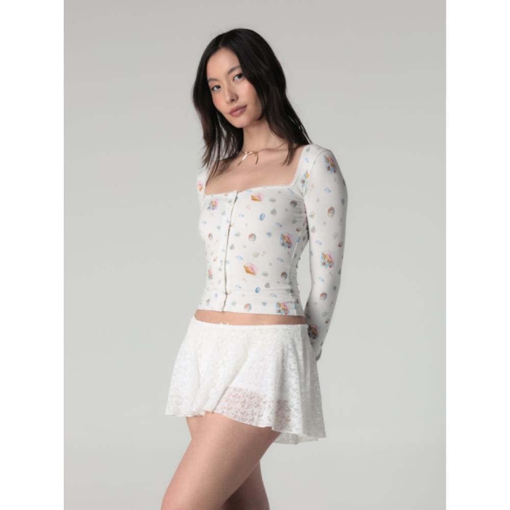 GLOWNY MELLOW BUTTON CARDIGAN IVORY SHELL GY25LWLS001IV