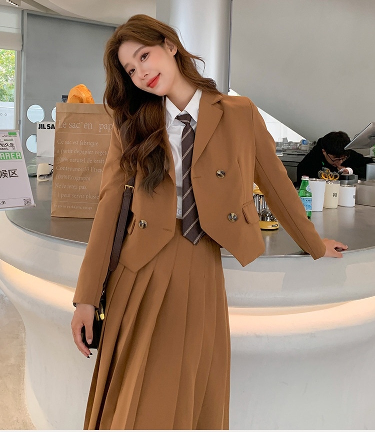 NEWカレッジスタイルのスーツスカート2025春と秋の新しいインターネットのホットスタイルインタビューJK制服スーツジャケット女性