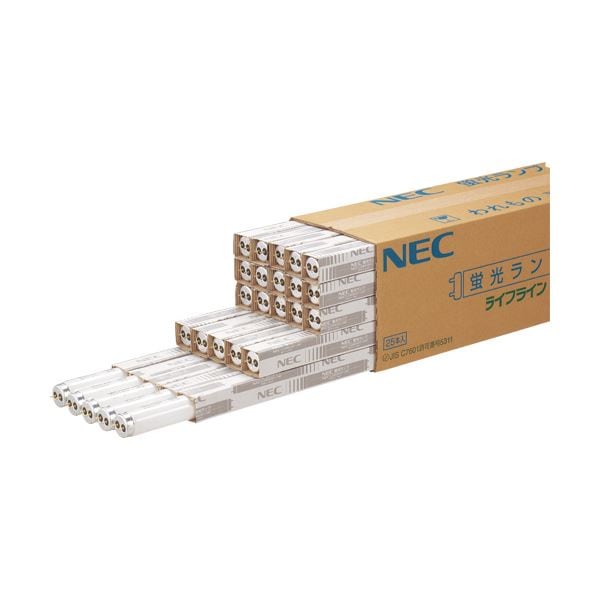 NEC 蛍光ランプ ライフライン 直管グロースタータ形 15W形 昼光色 FL15D/4K-L 1パック（4本） 10セット
