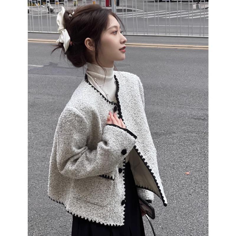 ジャケット 冬アウター 女性のためのフレンチスタイルのショート2025春と秋の新しい女性のような気質の小さなトップ